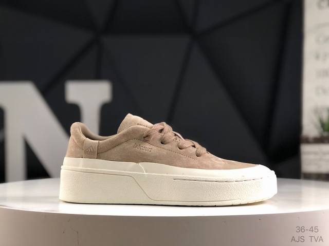 阿迪达斯 Adidas Labcourt 百搭休闲轻松舒适 耐磨透气低帮 板鞋 男女同款 鞋面使用了绒毛麂皮 ，鞋面和鞋底连接处使用了包边处理，看起来更加精致有