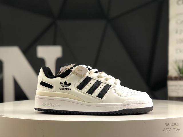 真标带半码 阿迪达斯 Ad Forum Low Og 低帮百搭潮流休闲运动板鞋 全套原纸板楦头开发 市场最新版 头层皮料加持 以复古篮球鞋的外形为基础 采用皮革