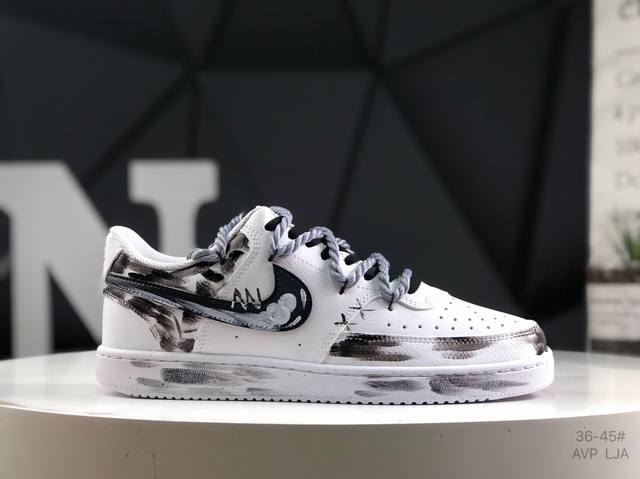 公司级带半码 耐克 Nike Court Vision Low 学院视觉系列休闲运动皮革板鞋 货号：Dh2987-211 尺码：36 36.5 37.5 38