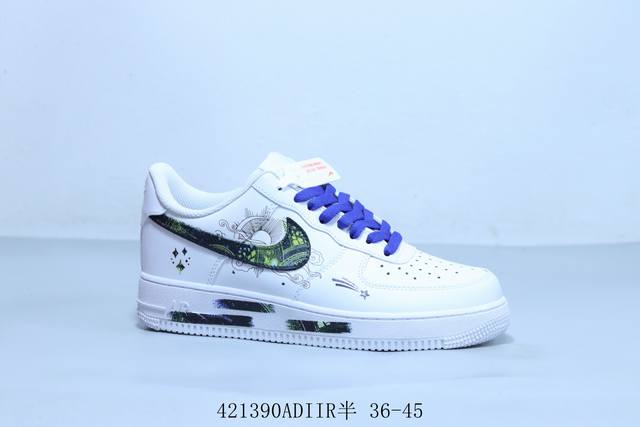 Nike Air Force 1 Af1耐克 空军一号休闲板鞋 星空迷彩 货号 Zh03 69 421 Adiir半 36-45