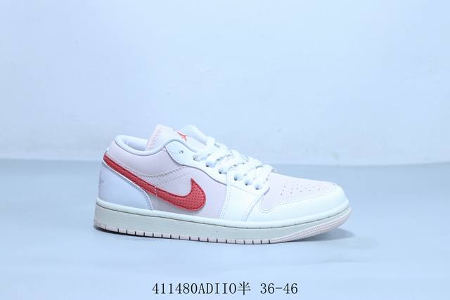 乔丹Air Jordan 1 Low Aj1 乔1低帮复古文化休闲运动篮球鞋 白红 货号 Ib8156-133 41 Adiio半 36-46