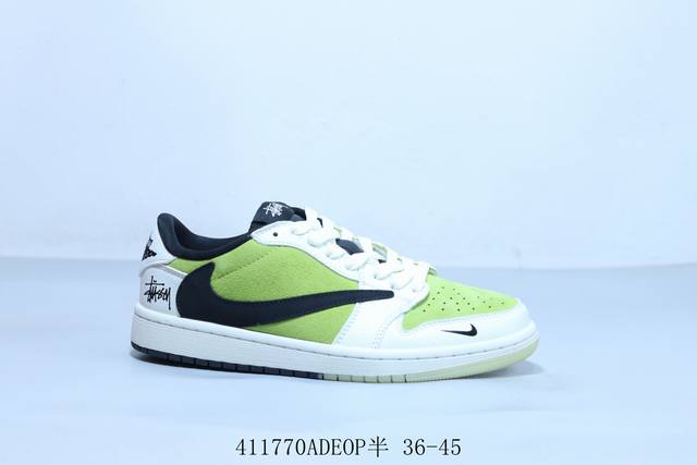 乔丹Air Jordan 1 Low Aj1 乔1低帮复古文化休闲运动篮球鞋倒勾 斯图西 货号 Jh6089-002 41 Adeop半 36-45