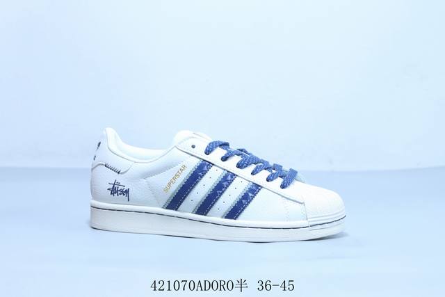 阿迪达斯Adidas三叶草 Originals Superstar 贝壳头系列低帮经典百搭休闲运动板鞋 斯图西 货号 Sd6808 4 70Adoro半 36-