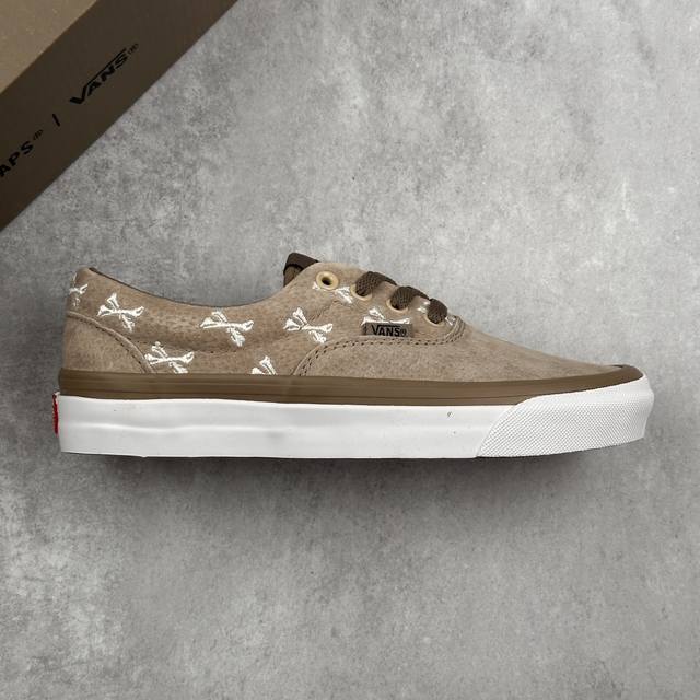 本地 核心私 Wtaps X Vans骨头高端线联名 Vans Vault Og Era Lx 高端线Wtaps联名22Aw麂皮棕褐色卡其色交叉骨头刺绣低帮滑板