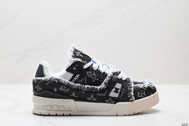 公司级全新Lv路易威登Louis Vuitton Trainer Sneaker Low休闲运动文化百搭板鞋 Id:Jkd129-Kjs