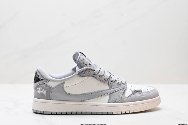 公司级Aj1倒勾Travis Scott X Air Jordan 1 ” Reverse Mocha “ Aj1乔1 Ts 闪电 联名倒钩 低帮文化篮球鞋 完