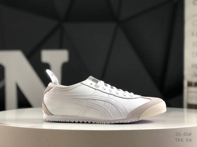 真标带半码 亚瑟士 Onitsuka Tiger Mexico66 paraty Slip-On 亚瑟士 鬼塚虎 一脚蹬经典休闲帆布鞋。虎爪造型的Logo，鞋身