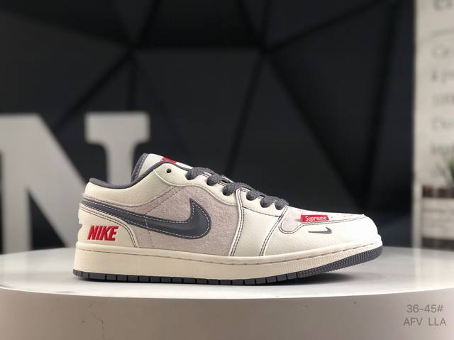 公司级带半码 耐克 Air Jordan 1 Low 此款主张打破传统的工业化流水线设计限制，以Made By Ideas的超级创意为理念，集结众多潮流设计师，