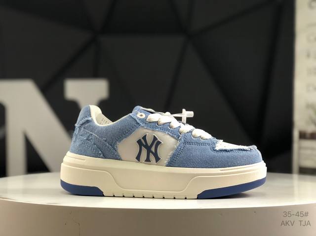 Ss春季学院穿搭爆款Korea韩国限定，联乘Ny美国榄球洋基队 Mlb Chunky Liner New York Yankees学长鞋系列低帮老爹风轻量**厚