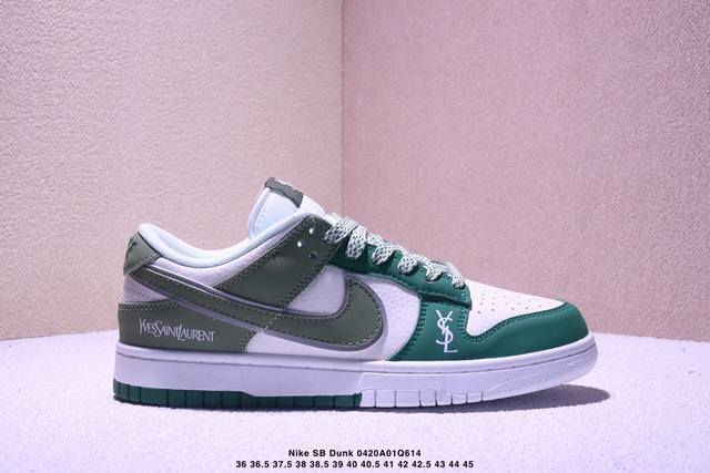 Nike Sb Dunk Low 圣罗兰联名 性价比天花板 尝鲜先行版 原装头层材料 独家版型蒸餾加工帶來的是更好的视觉和脚感体验大厂纯原品质出货 清洁度 电绣