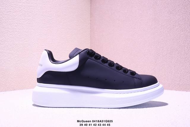 公司级意大利高奢品牌Alexander Mcqueen亚历山大 麦昆 Sole Leather Sneakers低帮时装厚底休闲运动小白鞋 尺码:35-40 X