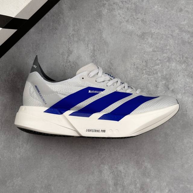 本地 核心私 公司级Adidas Adizero Adios pro 4 M马拉松飞线贾卡轻质透气休闲运动跑步鞋 采用双层透气网纱 Flywire动态飞线绑缚鞋