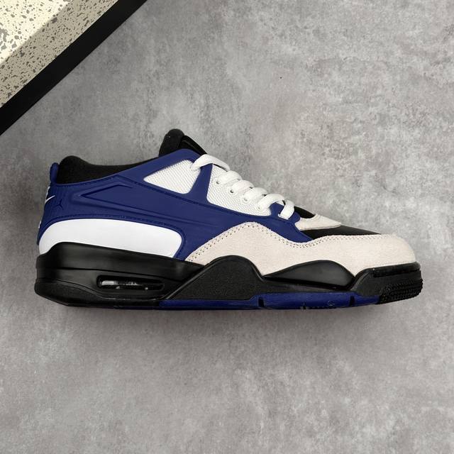 本地 核心私 Air Jordan 4 Remastered Aj4 乔4重制生胶灰白蓝 低帮休闲运动鞋 #改造后的设计采用了别致的白色、由纺织网布、皮革和麂皮