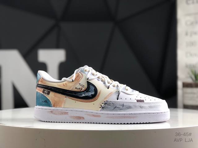 公司级带半码 耐克 Nike Court Vision Low 学院视觉系列休闲运动皮革板鞋 货号：Dh2987-216 尺码：36 36.5 37.5 38