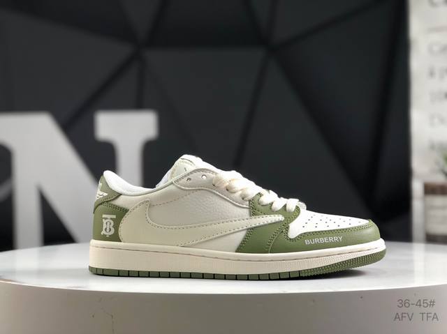 头层带半码 耐克 Air Jordan 1 Low Aj1 乔1 联名 高端定制 低帮复古文化板鞋 货号：Qy0966 115 定制鞋盒 大厂纯原品质出货 超高