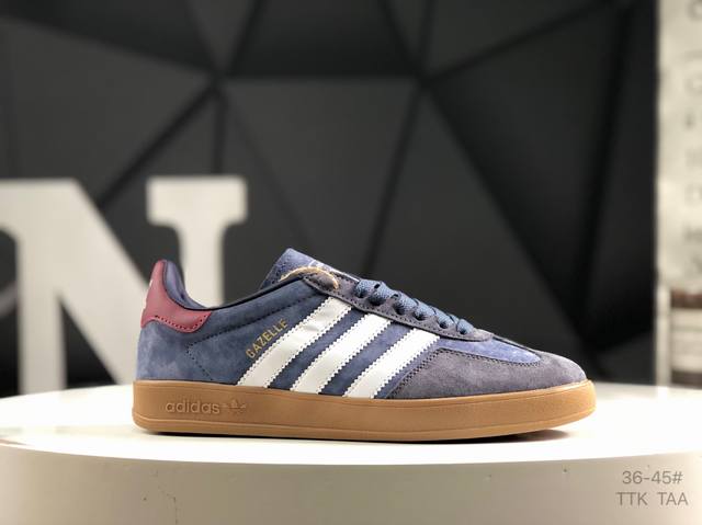 真标带半码 阿迪达斯 Adidas Gazelle Indoor Trainers 羚羊内训系列低帮复古德训风百搭休闲运动板鞋 货号；Ji3522 尺码：如图所
