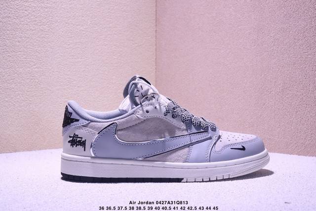公司级Aj1倒勾Travis Scott X Air Jordan 1 ” Reverse Mocha “ Aj1乔1 Ts 闪电 联名倒钩 低帮文化篮球鞋 完
