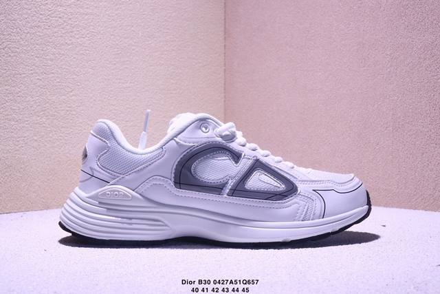 Dior B30 网眼织物 防滑耐磨 舒适透气 牛皮 运动休闲鞋 Xm0427Q657