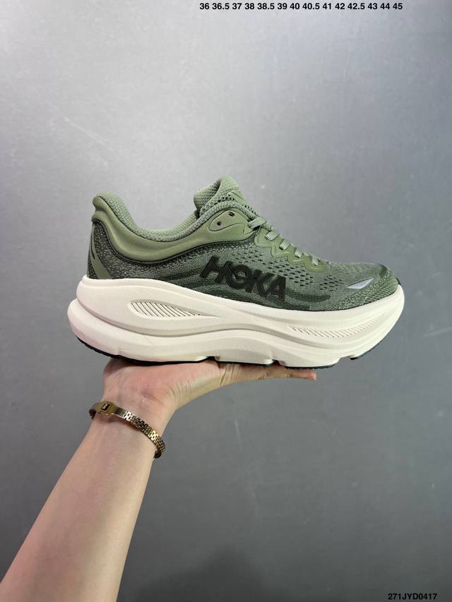 公司级Hoka One One Bondi 9 柔软舒适防滑耐磨 低帮 休闲跑步鞋 1 12 36-45带半码 Id：271Jyd0417