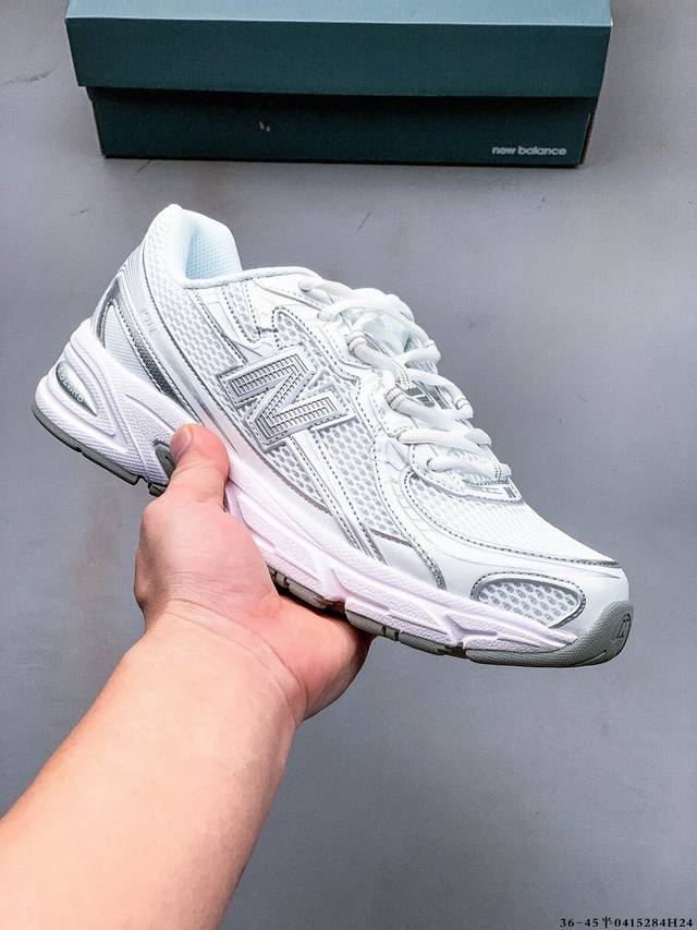 集图 New Balance Nb740 英产 轻便复古休闲运动跑步鞋 全鞋身以网格布作为基地，在细节部分以皮革作为辅助添加，流线感很强。外形和New Bala