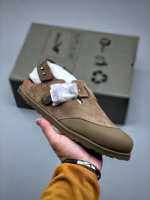 代购专供版 Dior X Birkenstock 博肯 迪奥限定联名低帮凉鞋 独家原鞋购回开发 真羊毛纤维材质鞋面 侧面独家开模金属锁扣设计！精致原版包装 配件
