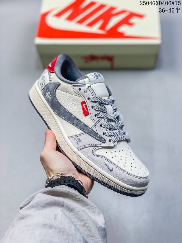 海外爆款限量发售！Travis Scott X Fragment Design X Jordan Air Jordan 1 Low Og Sp “斯图西联名 灰