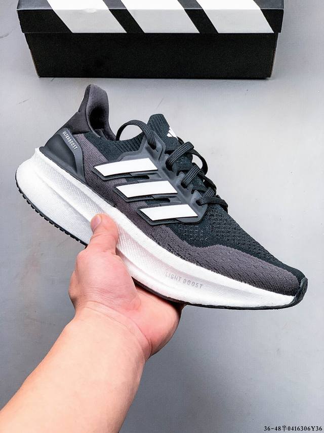 公司级！阿迪达斯Adidas Ultraboost Light轻弹系列低帮袜套式针织透气缓震休闲运动慢跑鞋 搭载Light Boost中底的Ultraboost