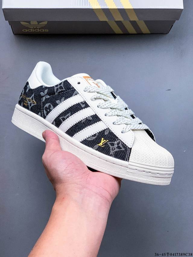 公司级头层！阿迪达斯Adidas Superstar 贝壳头经典百搭休闲板鞋 渠道正品订单 诠释市场最高工艺水平 贝壳头经典小白板鞋 专柜上架同步配色 全鞋进口