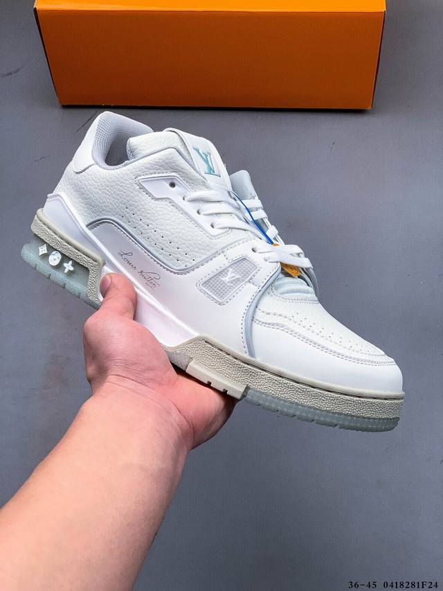 全新Lv路易威登Louis Vuitton Trainer Sneaker Low 休闲运动文化百搭板鞋 0418281F24