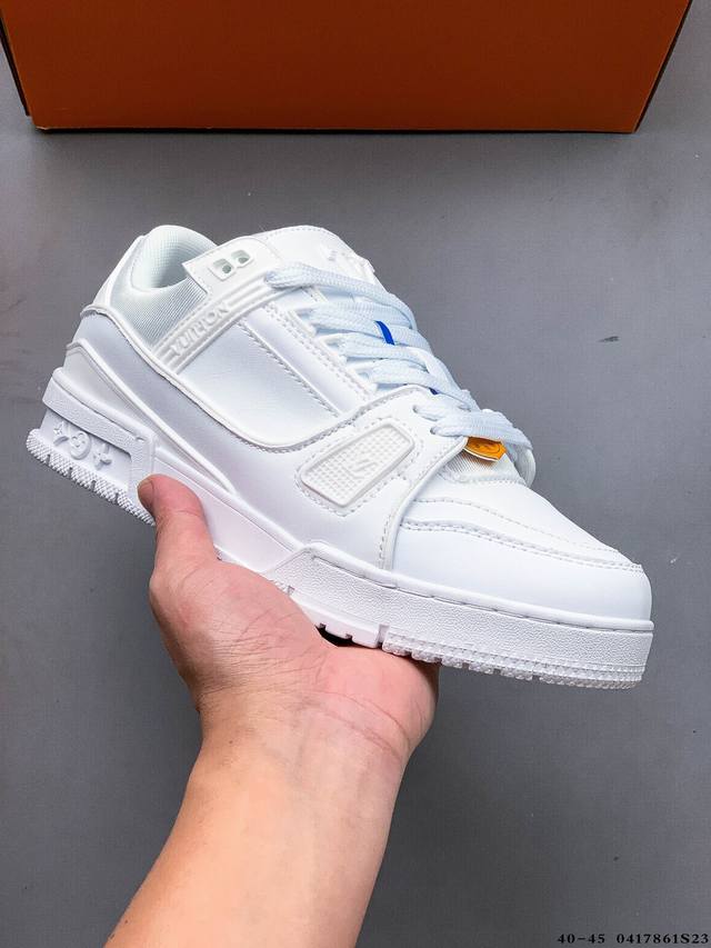 全新Lv路易威登Louis Vuitton Trainer Sneaker Low 休闲运动文化百搭板鞋 0417861S23