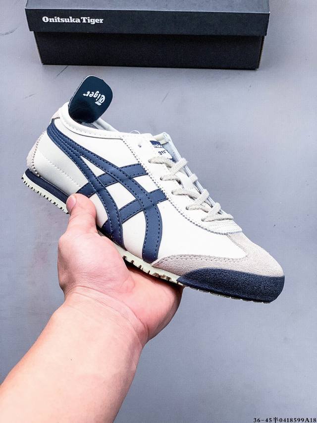 Asics 亚瑟士 Onitsuka Tiger 鬼冢虎 阿斯克斯 皮面原装四联吊牌 中底纸板钢印 日系轻便运动休闲鞋 0418599A18