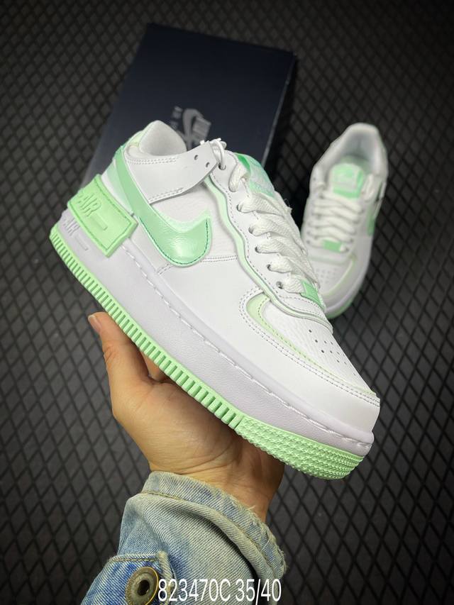 C Nk Air Force 1 Shadow 轻量增高低帮百搭板鞋 拼接马卡龙 全新少女系解构主义设计双层轻量Eva发泡中底+防滑Rb橡胶外圈底鞋底 原楦头原