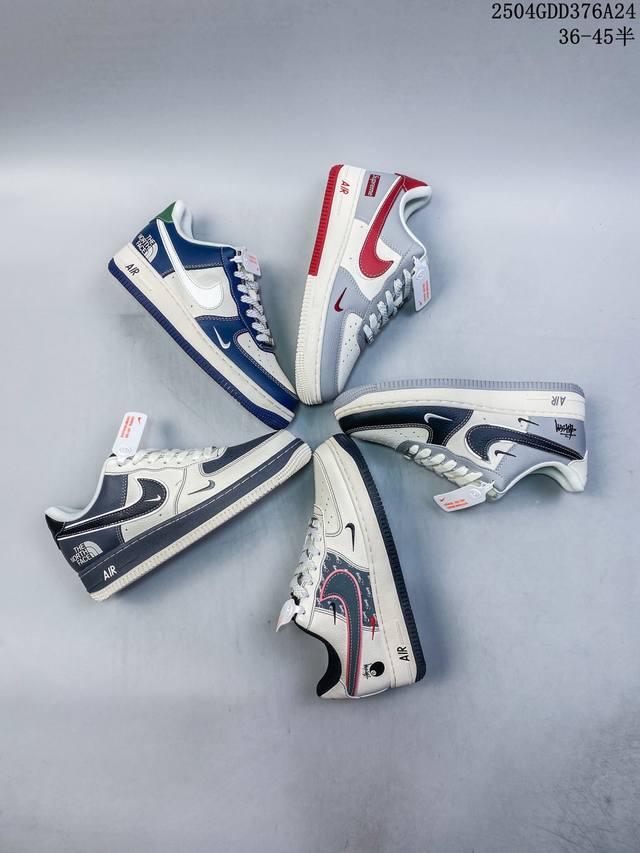 海外限量发售！公司级Nike Air Force 7 Low “北面联名--黑绿双勾”空军一号 低帮 运动鞋 休闲鞋 折边针车 工艺难度大 原楦头原纸板 原装鞋