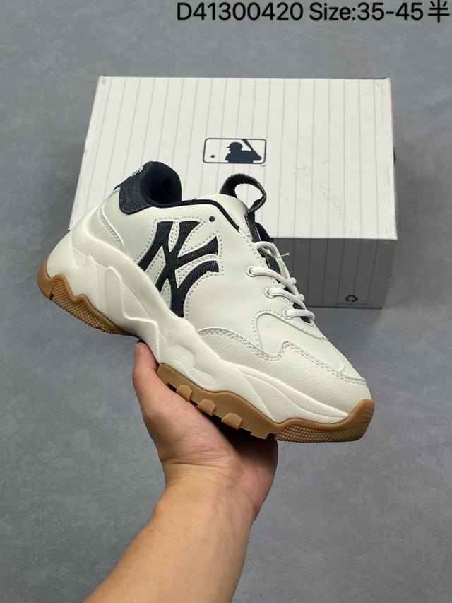 公司级Mlb 复古风格美国职业棒球大联盟 Bigball Chunky Denim 系列 复古增高休闲老爹鞋 货号:3Ashd045N 尺码:35 36 36.