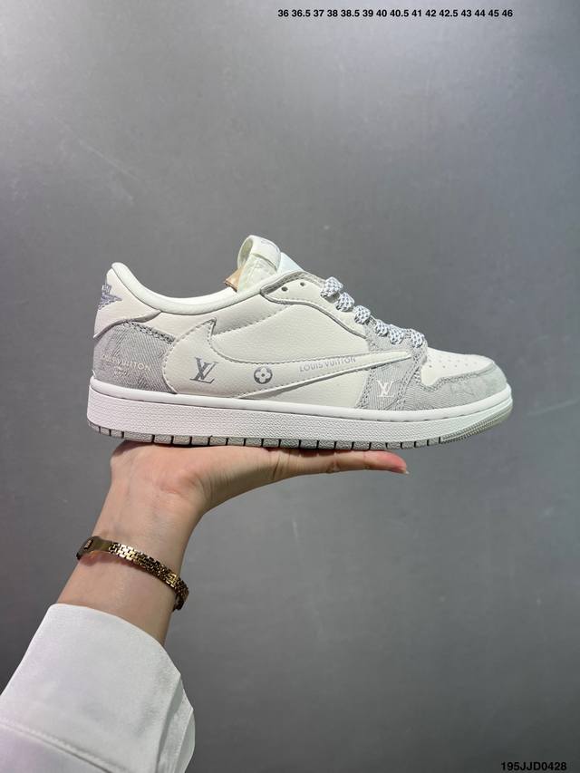 Aj1倒勾Travis Scott X Air Jordan 1 ” Reverse Mocha “ Aj1乔1 Ts 闪电 联名倒钩 低帮文化篮球鞋 完美品质