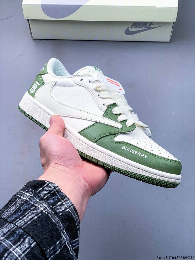 集图 公司级头层！耐克Nike Air Jordan 1 Low Aj1乔1 低帮潮流缓运动休闲板鞋。Aj1 低帮拼接 完美版型真头层牛皮# 内置缓震气垫 原鞋