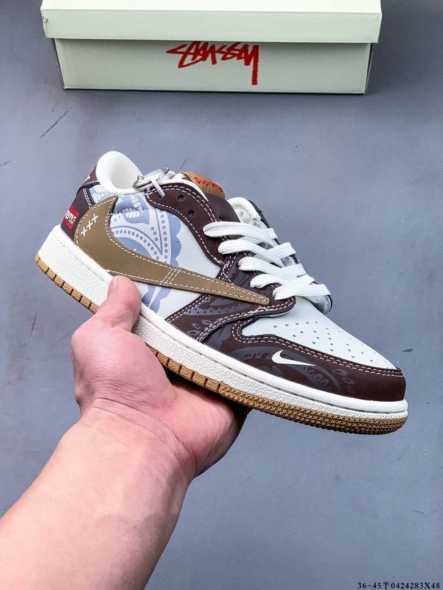 集图 公司级头层！耐克Nike Air Jordan 1 Low Aj1乔1 低帮潮流缓运动休闲板鞋。Aj1 低帮拼接 完美版型真头层牛皮# 内置缓震气垫 原鞋