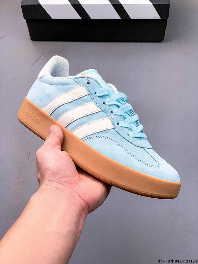 公司级 阿迪达斯 Adidas Barreda 考拉派对 复古休闲 清新 舒适百搭 德训鞋 T字头 防滑耐磨 低帮 板鞋 男女同款运动鞋。鞋头加宽设计提升了穿着