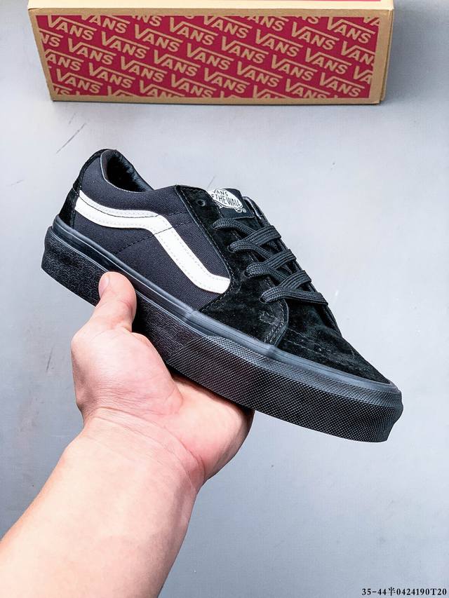 万斯 Vans Sk8-Low 复古低帮百搭休闲滑板鞋 Sk8-Low 作为 Sk8-Hi 的衍生鞋型，在保留鞋头、鞋带眼片、侧边条纹等各处细节的基础上，将 S