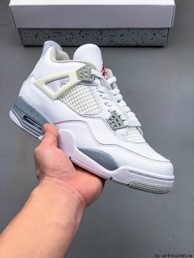 纯原版本！Air Jordan 4 Retro Og Cement Aj4 乔4 复古休闲运动篮球鞋 正确鞋舌立体高频 原厂数据 最新原厂底模 原厂纸板 042