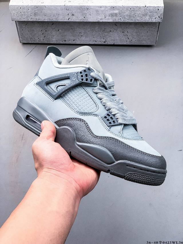 纯原版本！Air Jordan 4 Retro Og Cement Aj4 乔4 复古休闲运动篮球鞋 正确鞋舌立体高频 原厂数据 最新原厂底模 原厂纸板 042