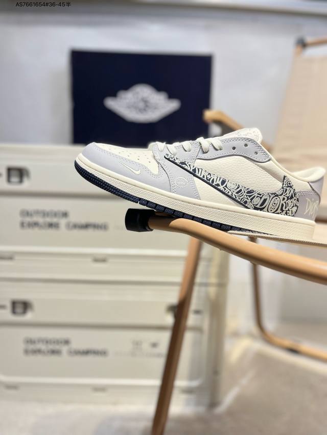 公司级头层皮迪奥 X 乔丹Air Jordan 1 Low Aj1低帮系列篮球鞋 官方同步配色 原装级产物 #拒绝公底 立体鞋型 细节完美 高清洁度Xs As7