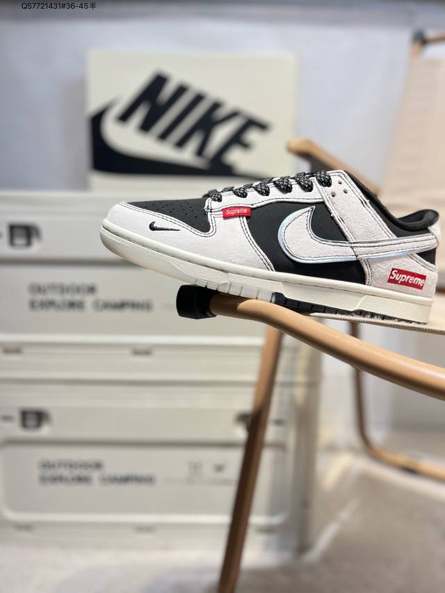 Nike Sb Dunk Low“Supreme联名” 周年高端定制 低帮休闲板鞋 定制鞋盒 超高清洁度 皮料切割干净无任何毛边 细节完美Qf1568 Qs77