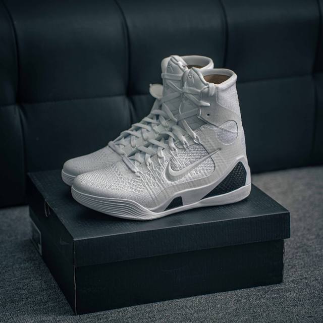核心私 Nike Kobe 9 Elite protro Halo 科比9代精英纯白 高帮实战篮球鞋 #原楦打造灵动版型 鞋头腰身后跟 360°无死角 原厂工艺