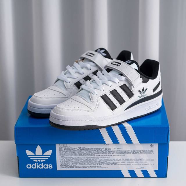 核心私 Adidas Forum Low Cl三叶草低邦 经典魔术贴复古板鞋 男女潮流头层皮休闲鞋 货号：Yf7757 尺码：36 36.5 37 38 38.