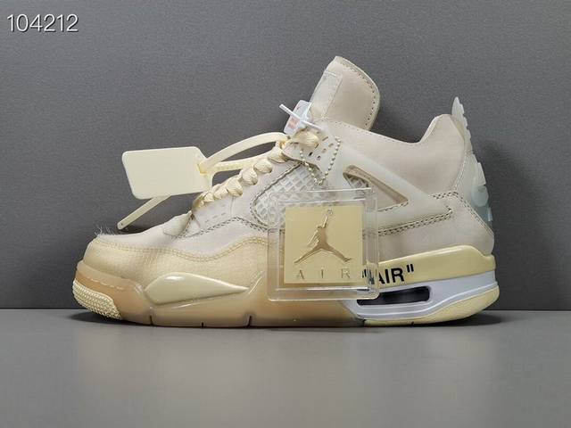 渠道优势，支持代发！ Og版：Aj4 米白 Off-White X Air Jordan 4 Cream Sail Ow联名，货号：Cv9388-100，尺码：