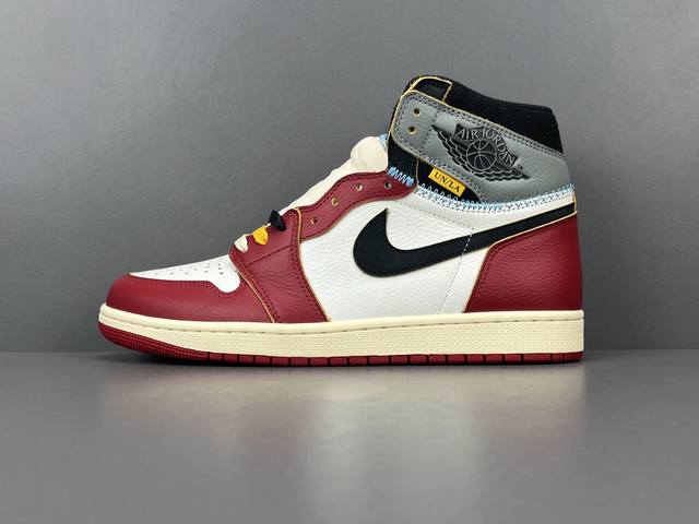 渠道优势 ！ God版 Aj1 Union La X Jordan Air Jordan 1 舒适耐用 防滑耐磨 高帮 复古篮球鞋 男女同款 白红灰 2025年