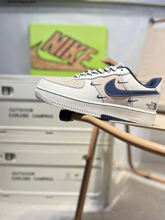 北面 X Nk Air Force 1'07 Low 空军一号低帮休闲板鞋 #定制皮料 原楦原纸板 纯正空军版型 高清洁度 内置全掌气垫Ky8899 Aa77