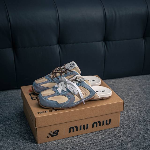 核心私 Miumiu X New Balance 530系列 意大利奢侈品牌 缪缪联名款 低帮经典复古休闲半拖 #鞋款采用解构和轻盈的设计，彷旧的布料包覆着 N