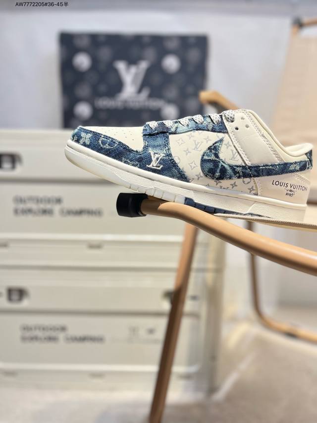 Nike Sb Dunk Low“Lv联名” 周年高端定制 低帮休闲板鞋 定制鞋盒 超高清洁度 皮料切割干净无任何毛边 细节完美Ch8311 Aw7772205